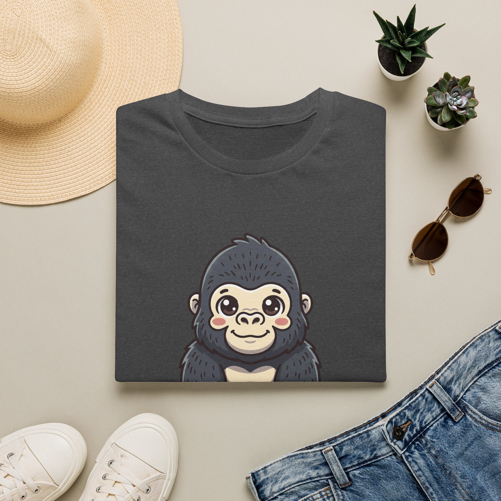 Cute Baby Gorilla T-Shirt — Adorable Cartoon Ape Tee for Animal Lovers