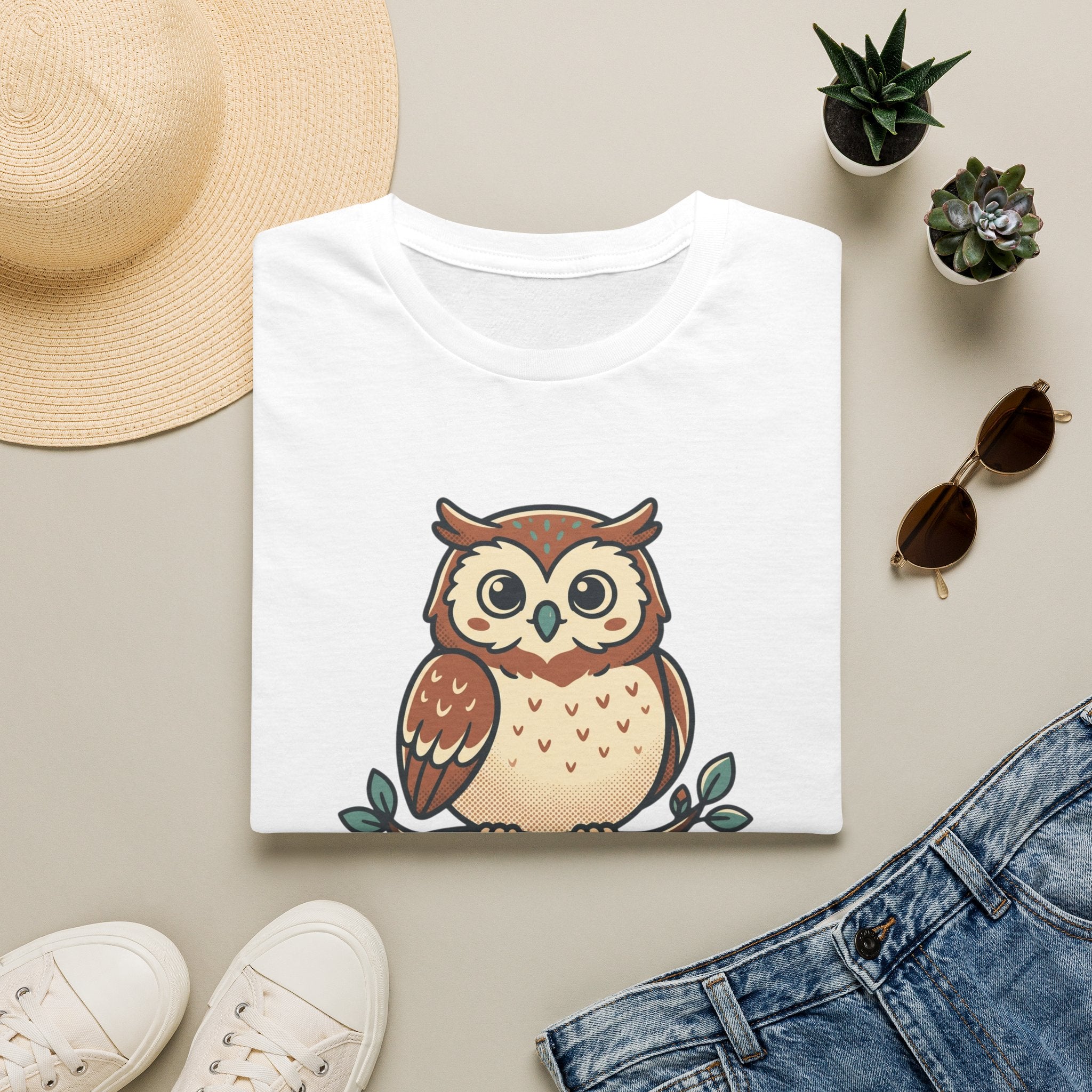 Owl Graphic T-Shirt — Cute Woodland Owl Tee for Nature Lovers