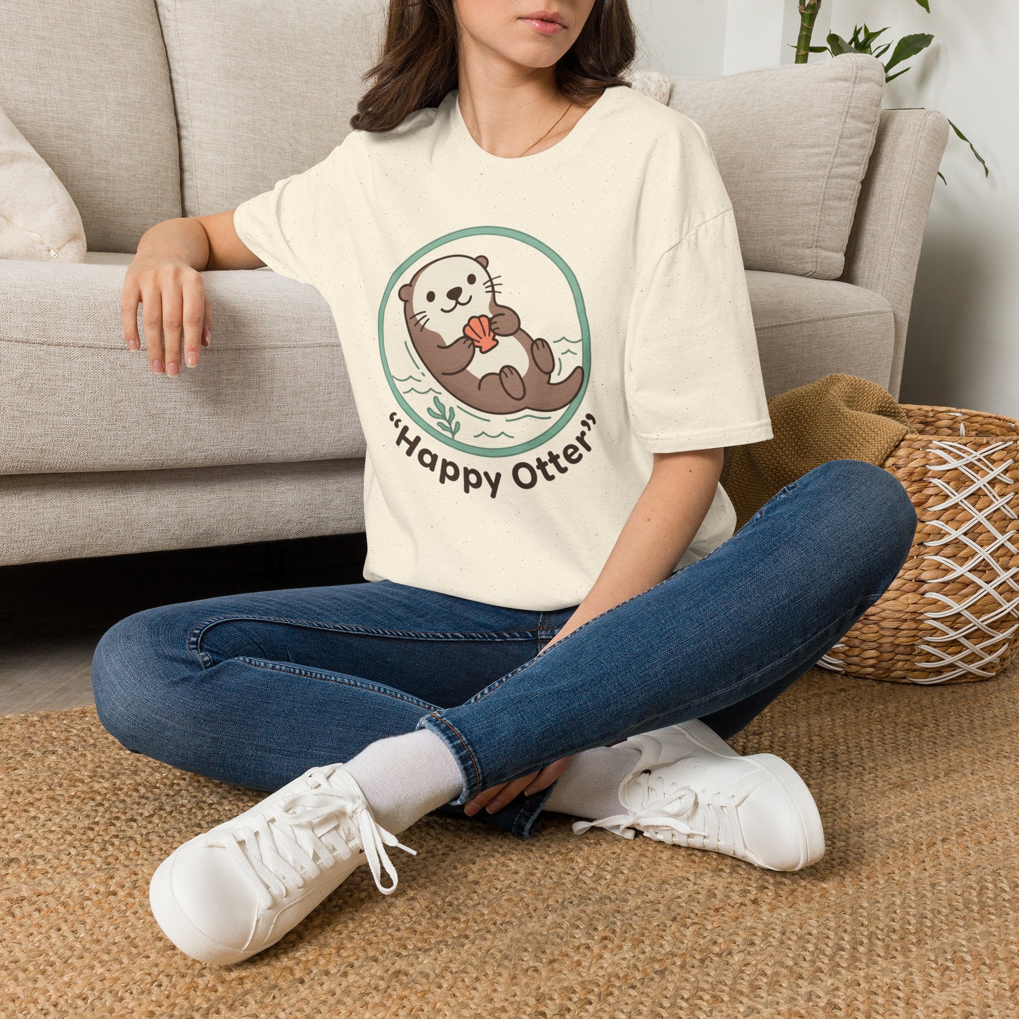 Happy Otter T-Shirt — Cute Sea Otter Graphic Tee