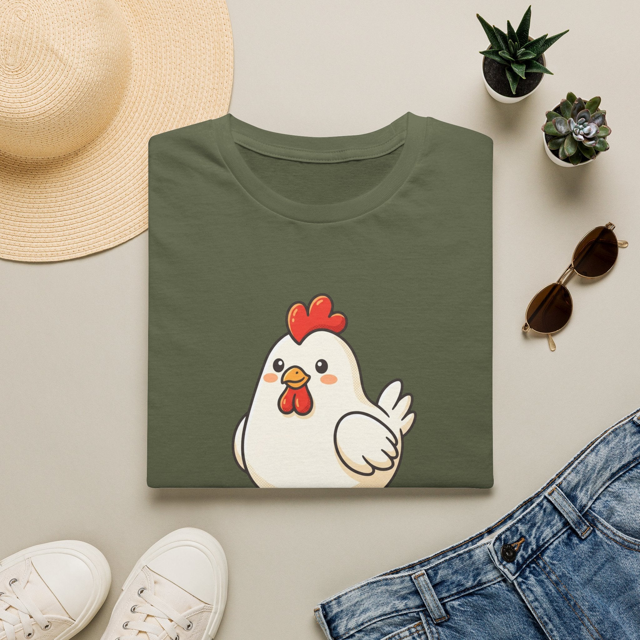 Cute Chicken T-Shirt — Cartoon Hen Tee for Farm & Animal Lovers