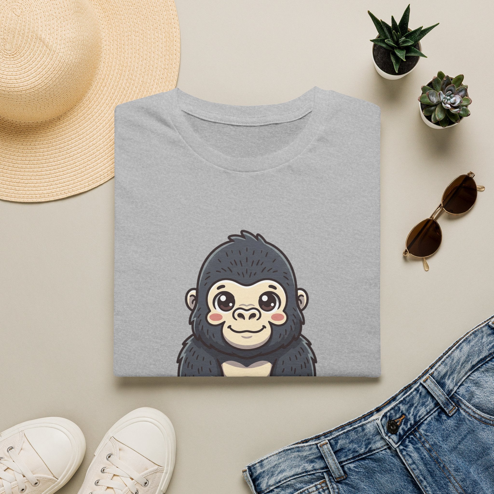 Cute Baby Gorilla T-Shirt — Adorable Cartoon Ape Tee for Animal Lovers