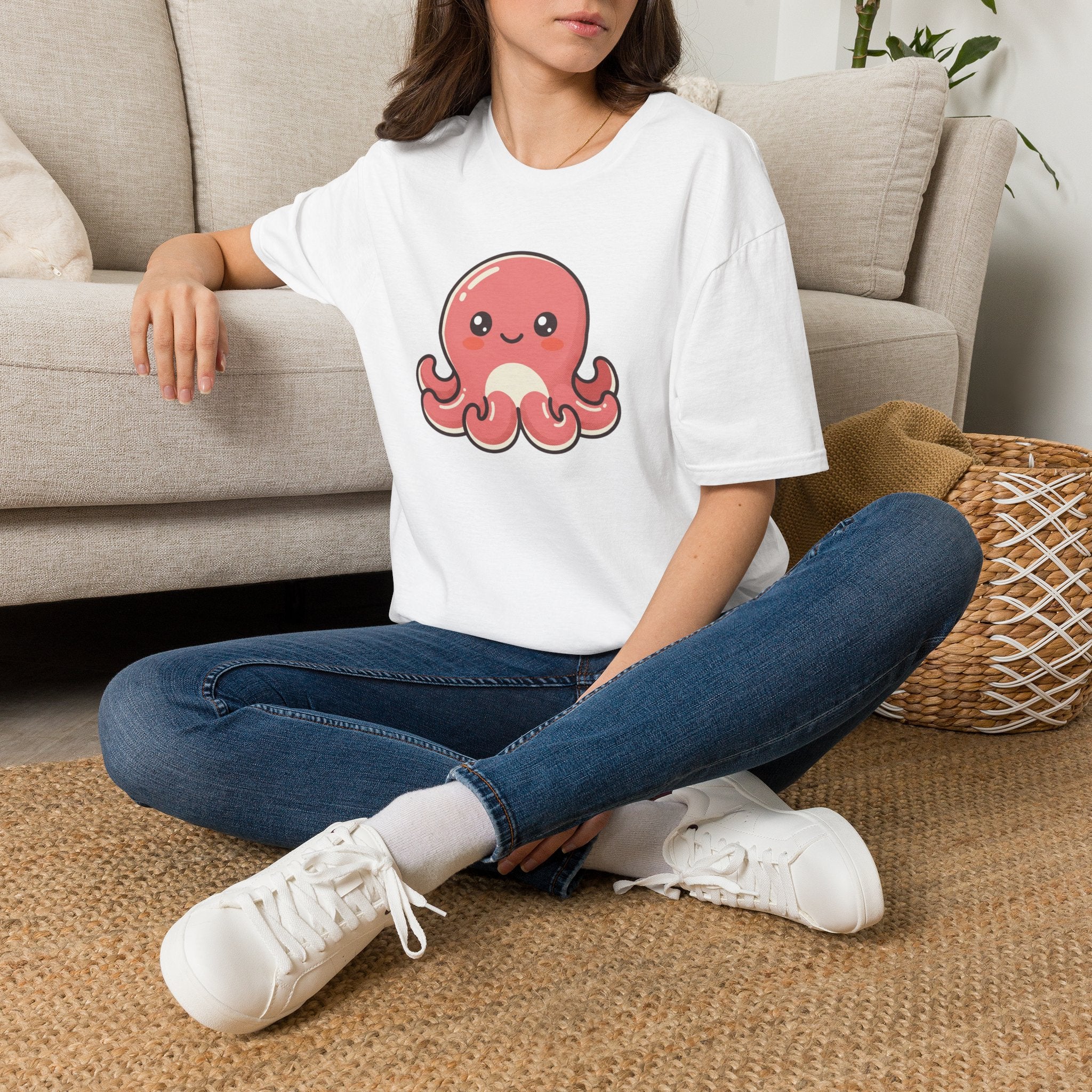 Cute Kawaii Octopus T-Shirt — Adorable Pink Sea Creature Tee
