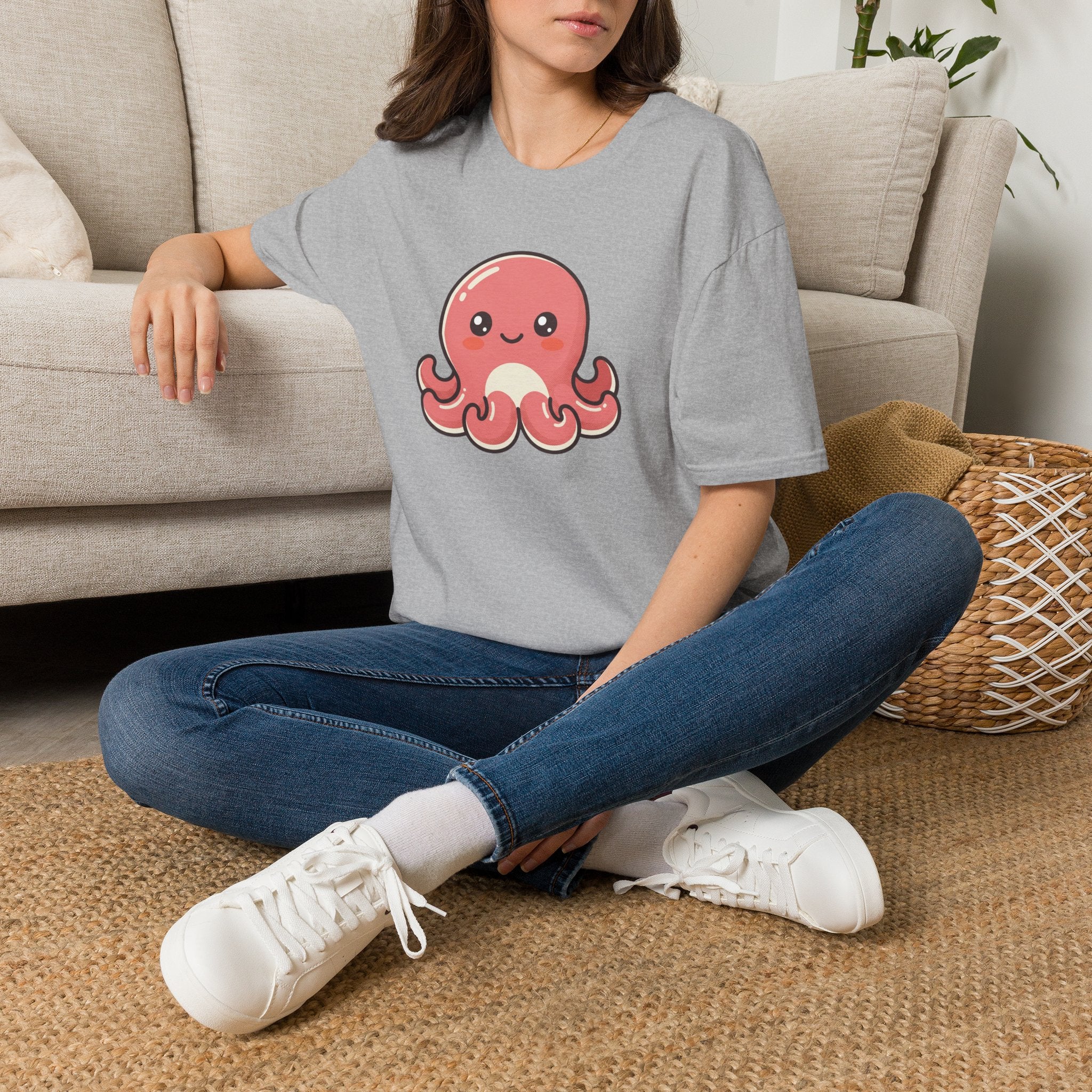 Cute Kawaii Octopus T-Shirt — Adorable Pink Sea Creature Tee