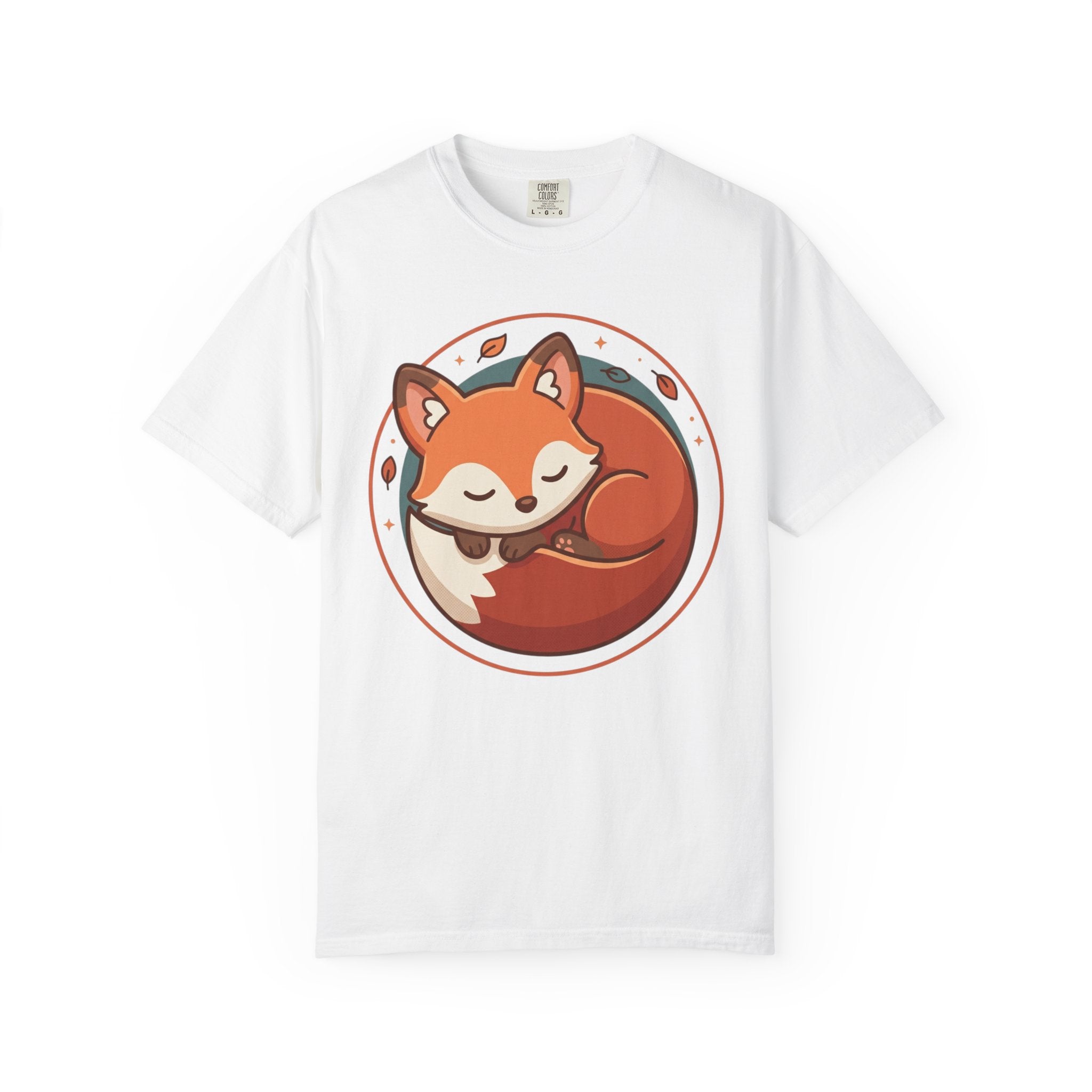 Sleeping Fox T-Shirt — Cute Woodland Fox Circle Graphic Tee