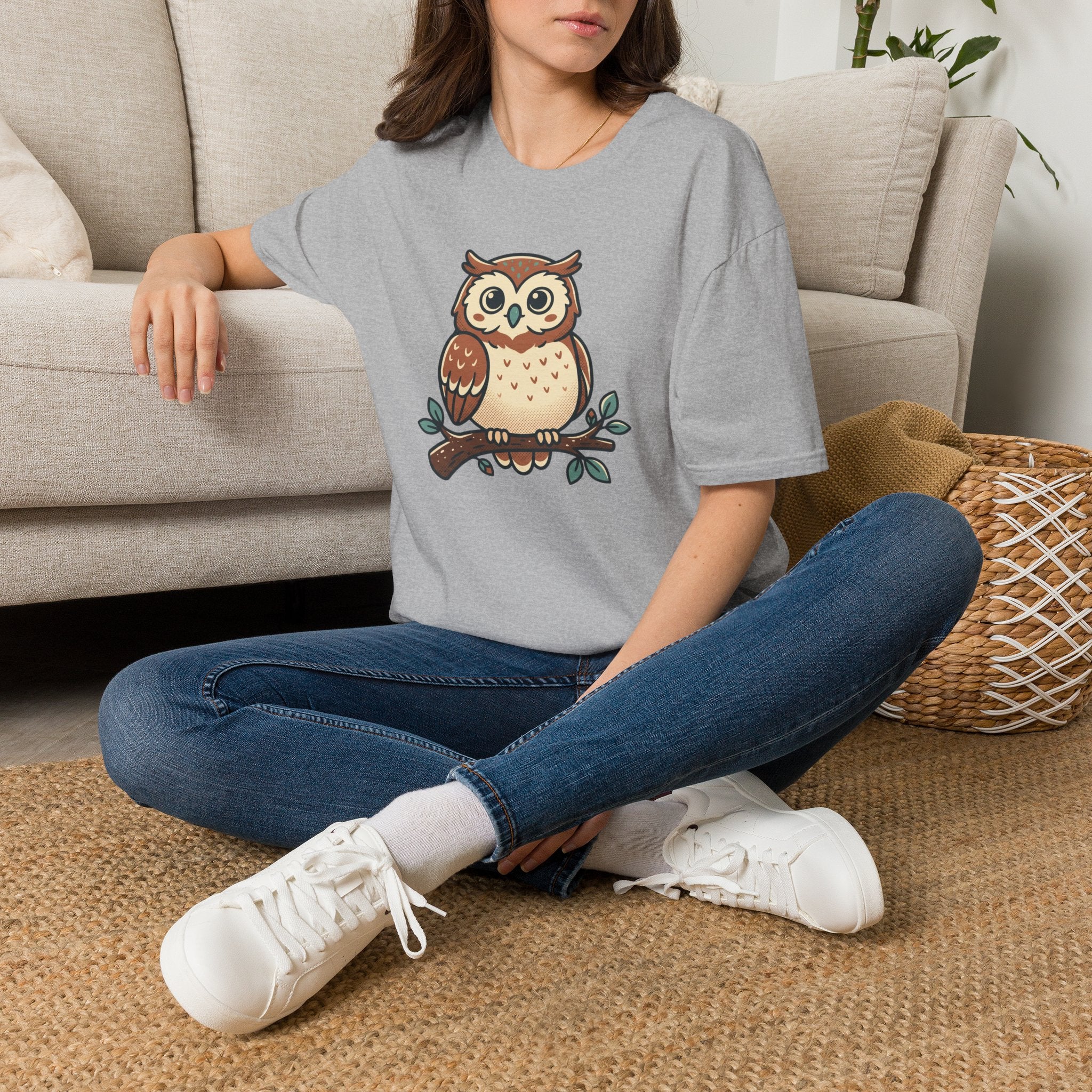 Owl Graphic T-Shirt — Cute Woodland Owl Tee for Nature Lovers
