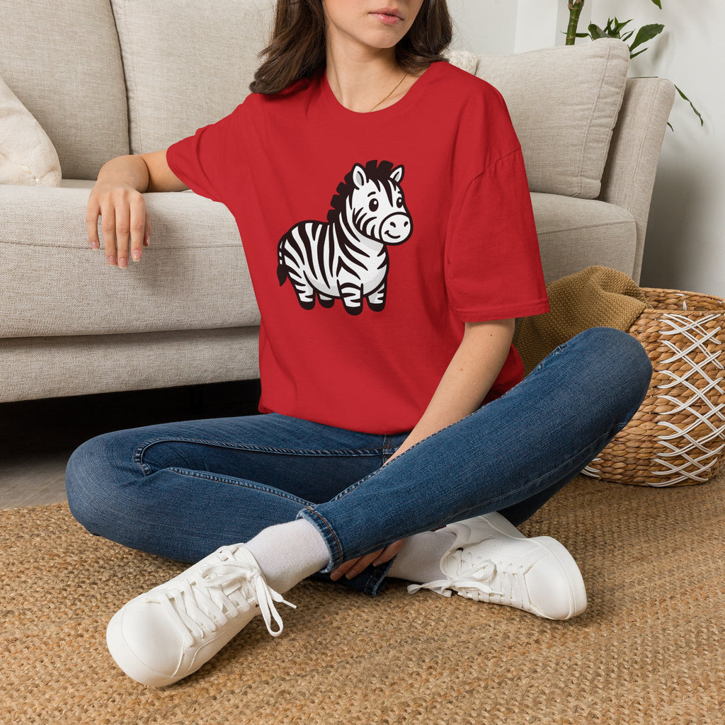 Zebra Cute Cartoon T-Shirt — Adorable Playful Animal Tee for Kids & Animal Lovers