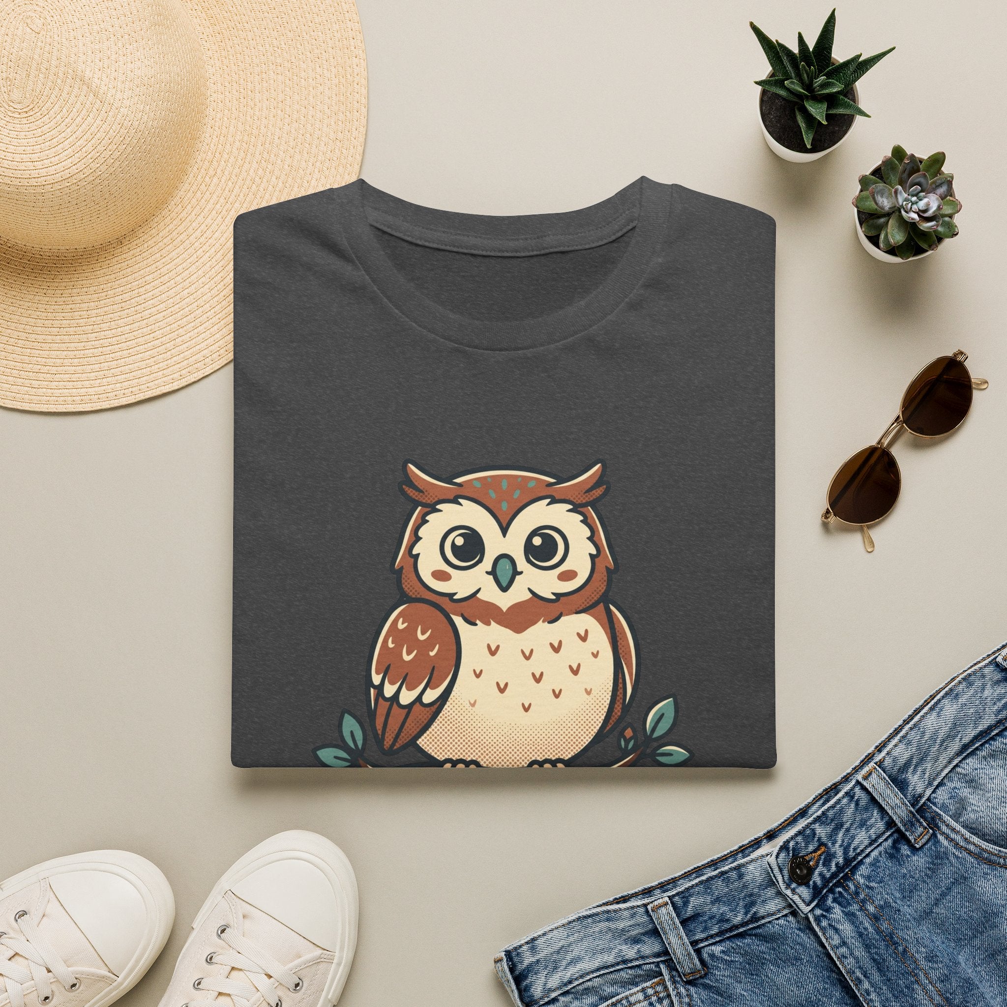 Owl Graphic T-Shirt — Cute Woodland Owl Tee for Nature Lovers
