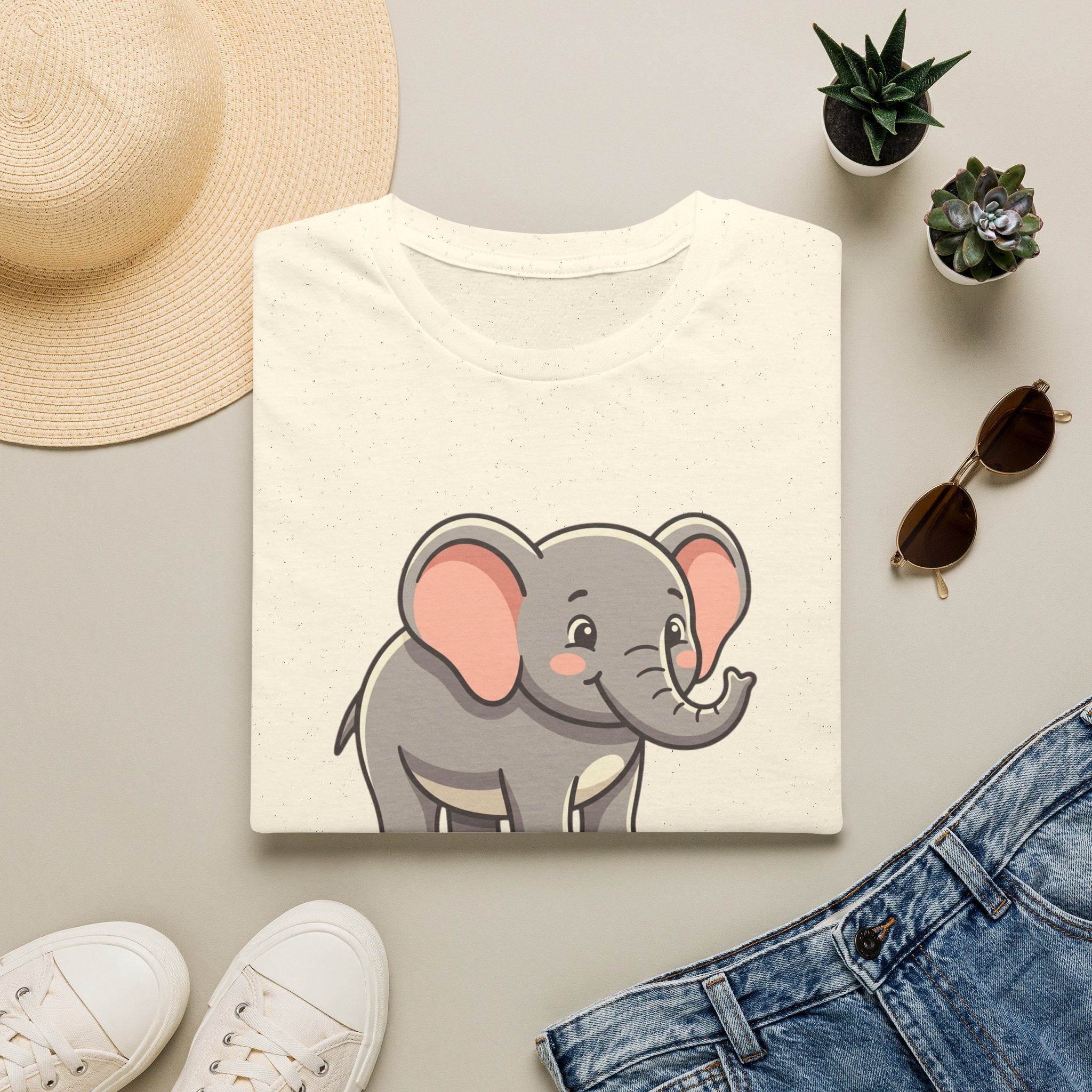 Cute Baby Elephant T-Shirt — Adorable Cartoon Graphic Tee for Kids & Animal Lovers