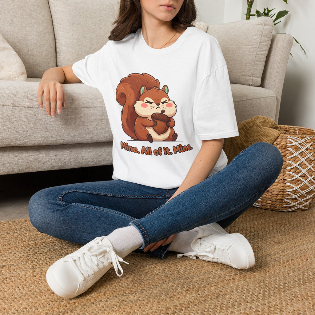 Squirrel Snack T‑Shirt — "Mine. All of it. Mine." Cute Cartoon Squirrel Tee