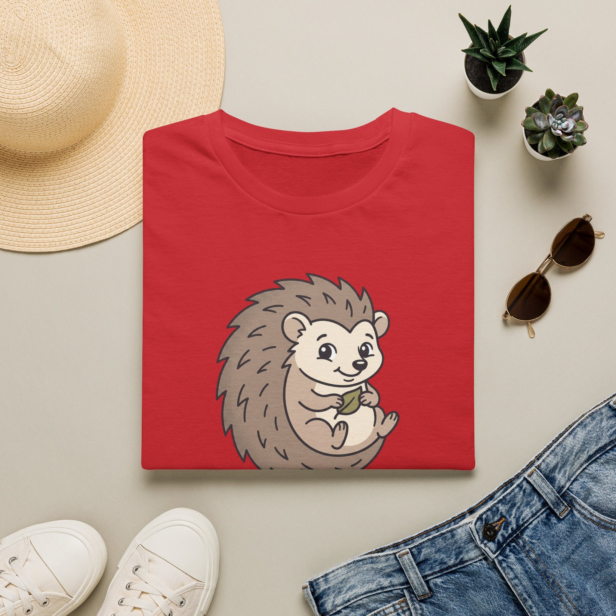 Hedgehog Cute Cartoon T-Shirt — Adorable Woodland Animal Tee