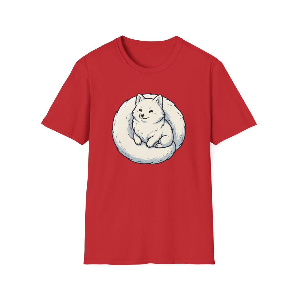 Arctic Fluff Fox T-Shirt — Cute White Fox Circle Illustration