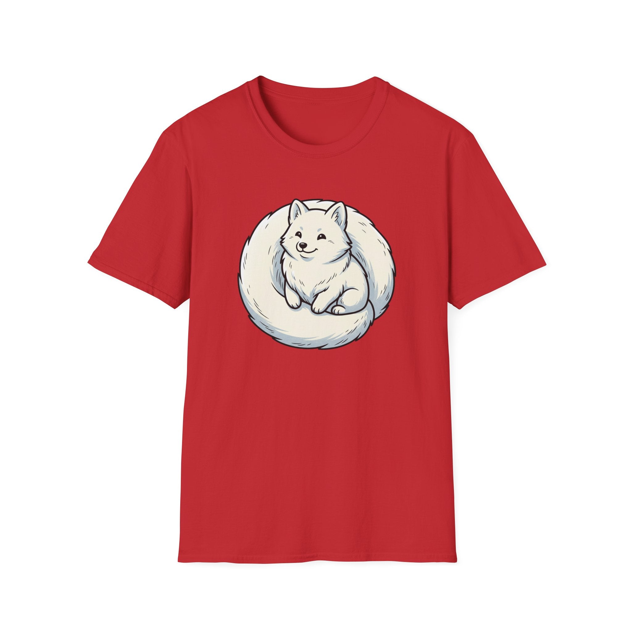 Arctic Fluff Fox T-Shirt — Cute White Fox Circle Illustration