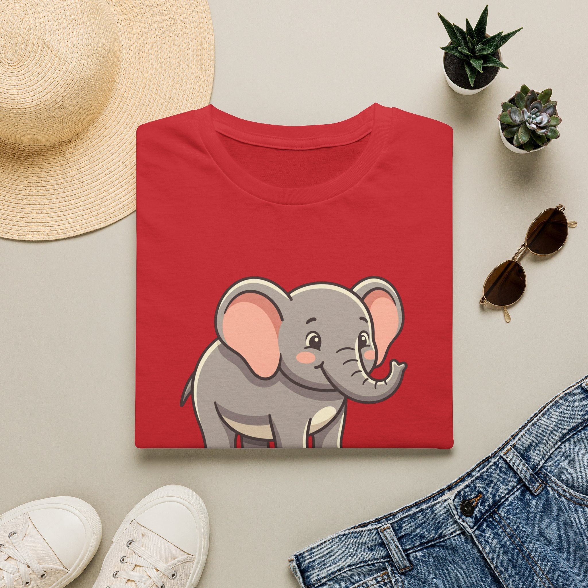 Cute Baby Elephant T-Shirt — Adorable Cartoon Graphic Tee for Kids & Animal Lovers