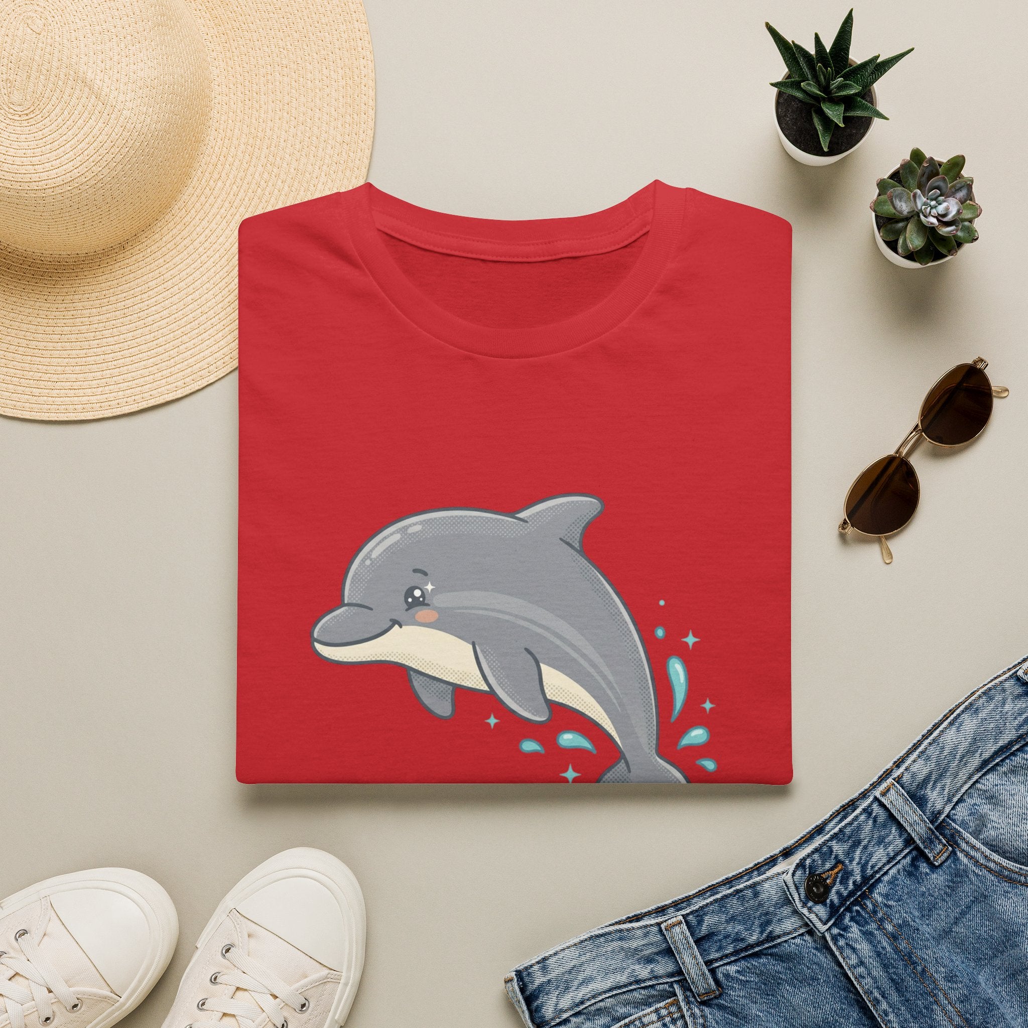Dolphin Cute Graphic T-Shirt — Playful Jumping Dolphin Tee
