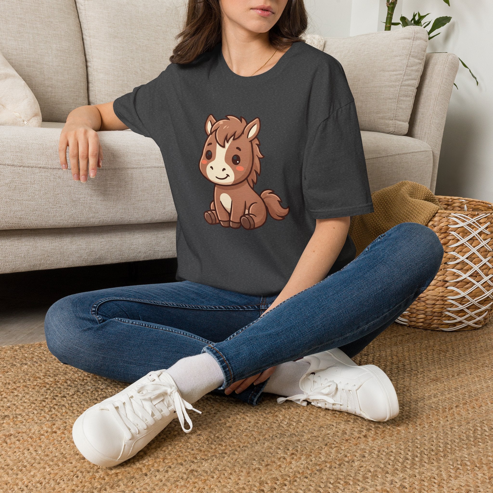 Cute Cartoon Pony T-Shirt — Adorable Kids & Adult Farm Animal Tee