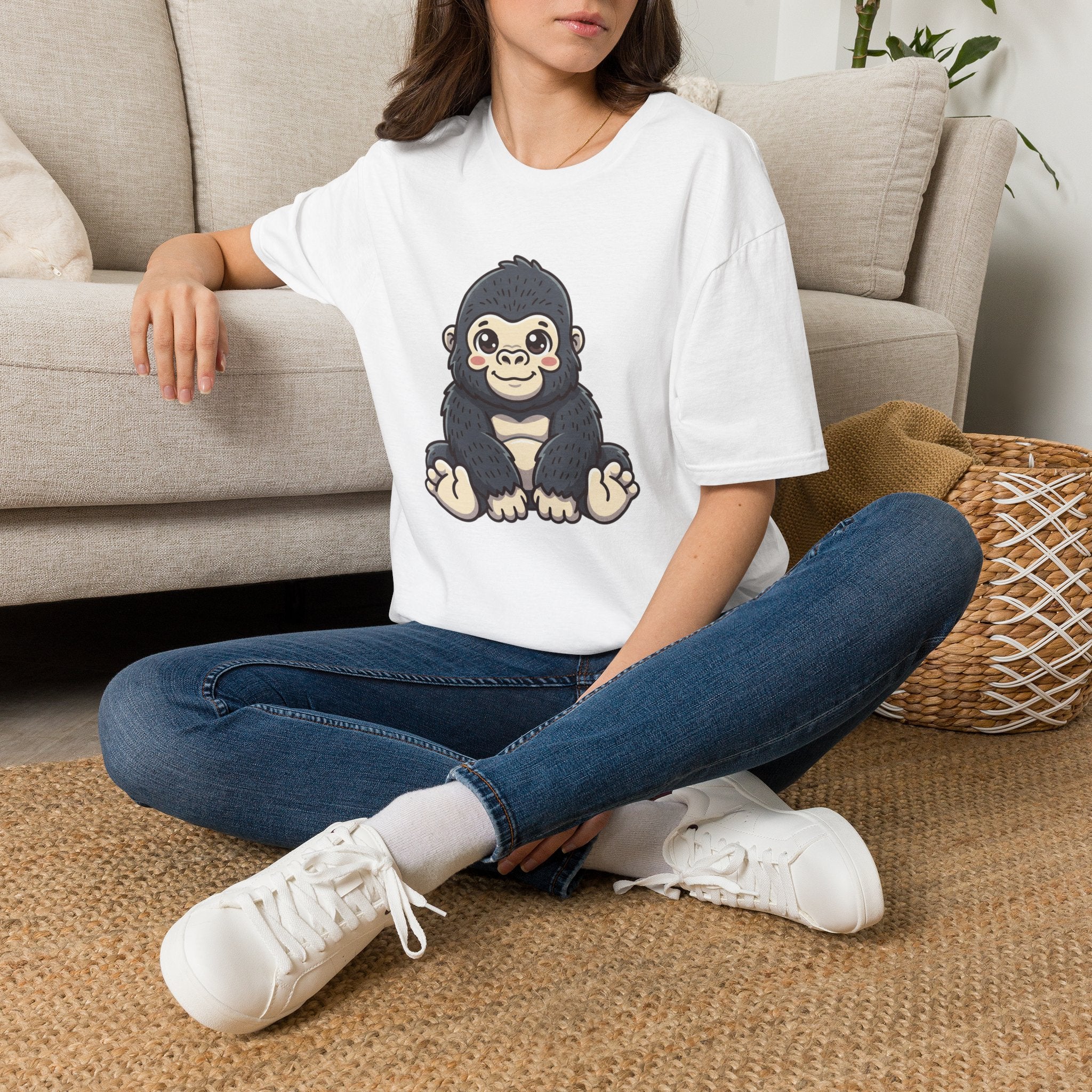 Cute Baby Gorilla T-Shirt — Adorable Cartoon Ape Tee for Animal Lovers
