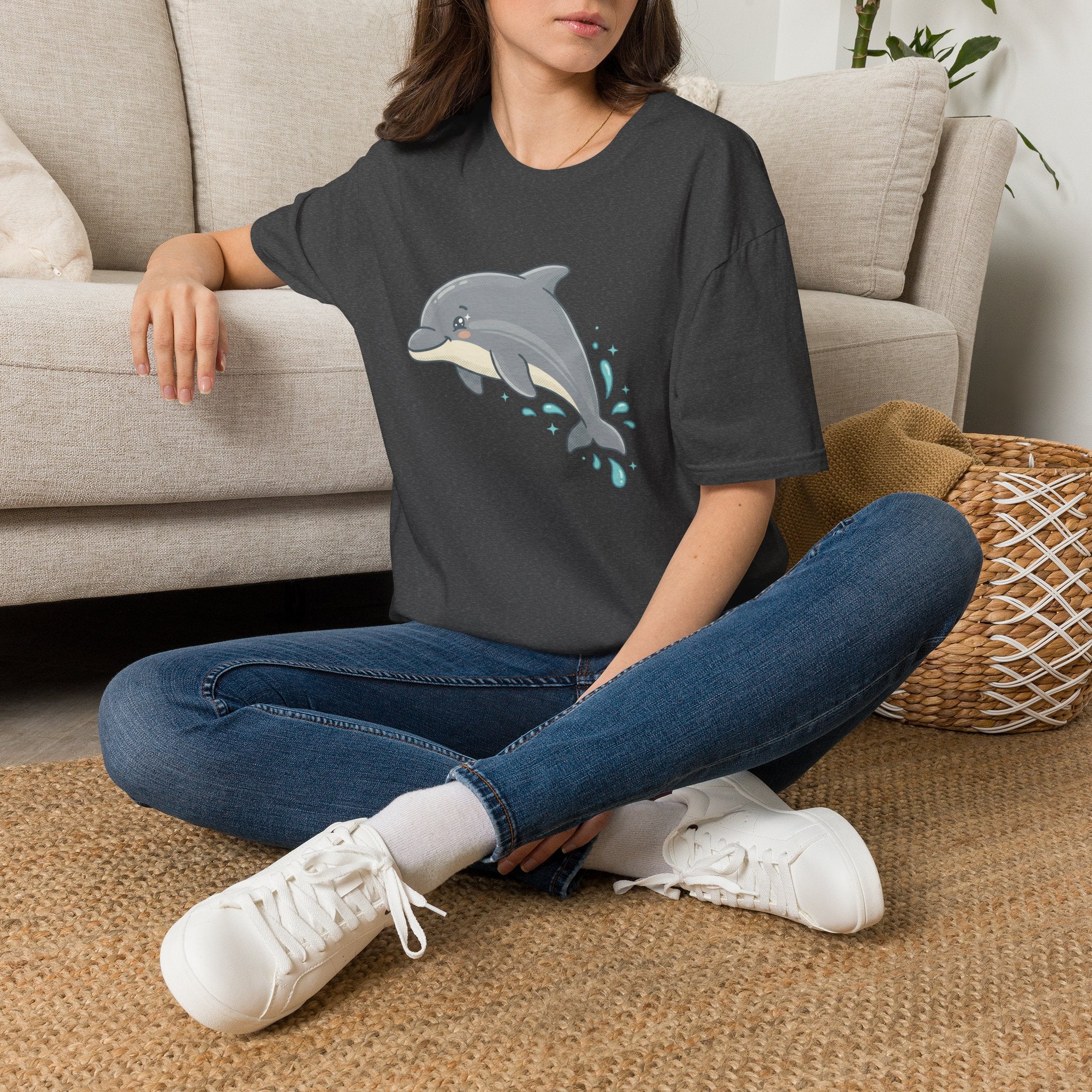 Dolphin Cute Graphic T-Shirt — Playful Jumping Dolphin Tee
