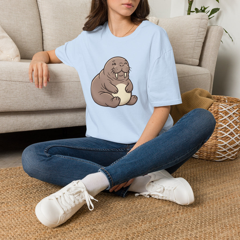 Walrus Graphic T-Shirt — Cute Smiling Walrus Illustration Tee