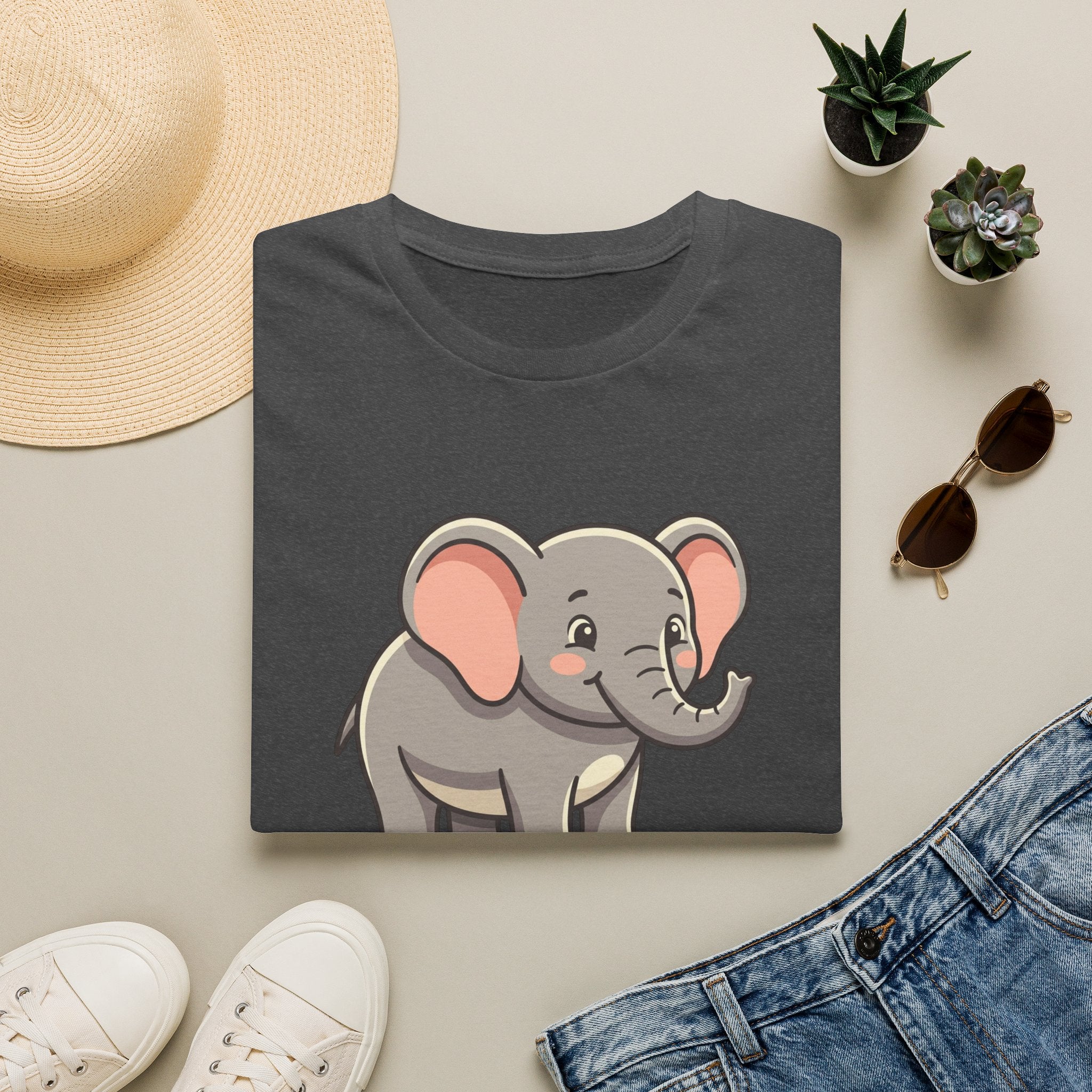 Cute Baby Elephant T-Shirt — Adorable Cartoon Graphic Tee for Kids & Animal Lovers
