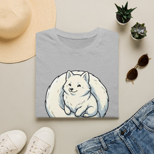 Arctic Fluff Fox T-Shirt — Cute White Fox Circle Illustration