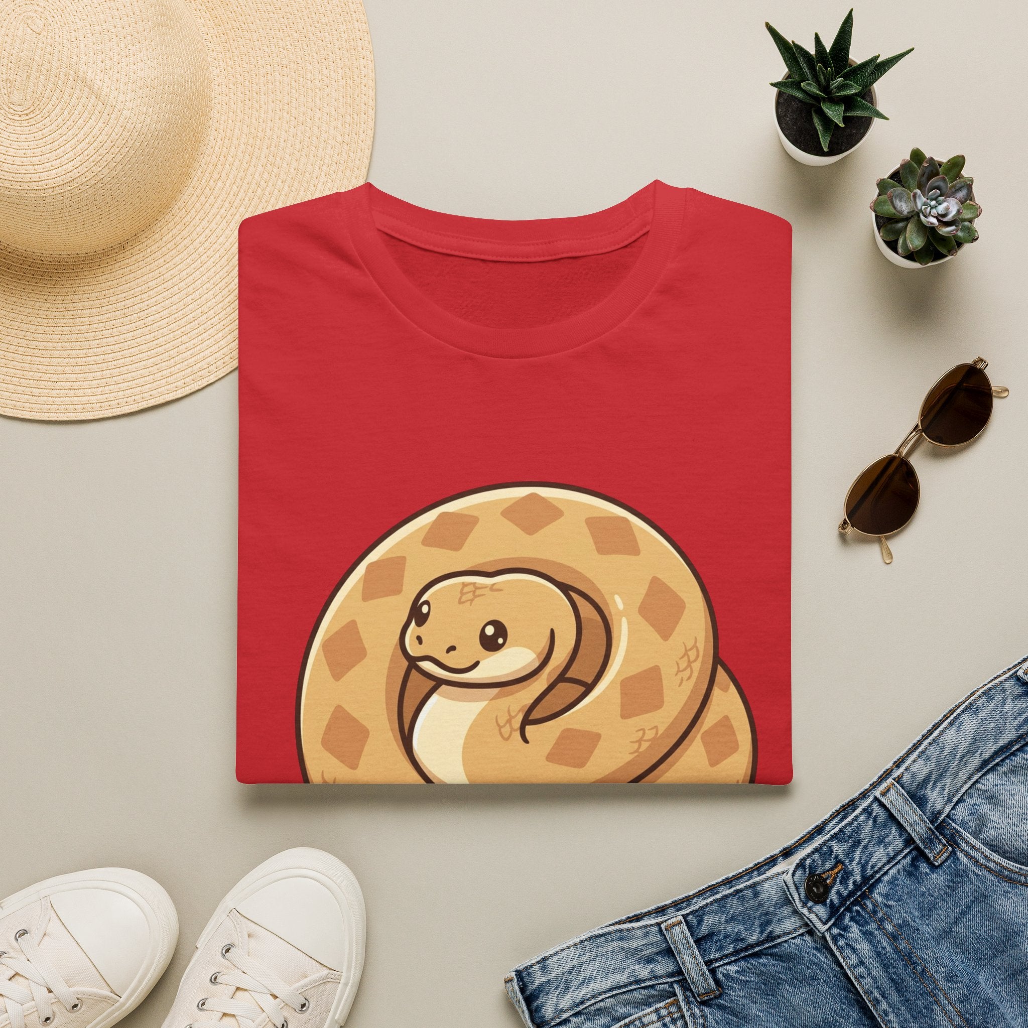 Cute Coiled Snake T-Shirt — Cartoon Gopher Snake Graphic Tee