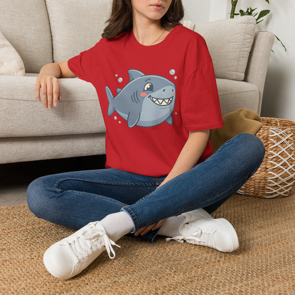 Cute Smiling Shark T-Shirt — Playful Cartoon Ocean Tee