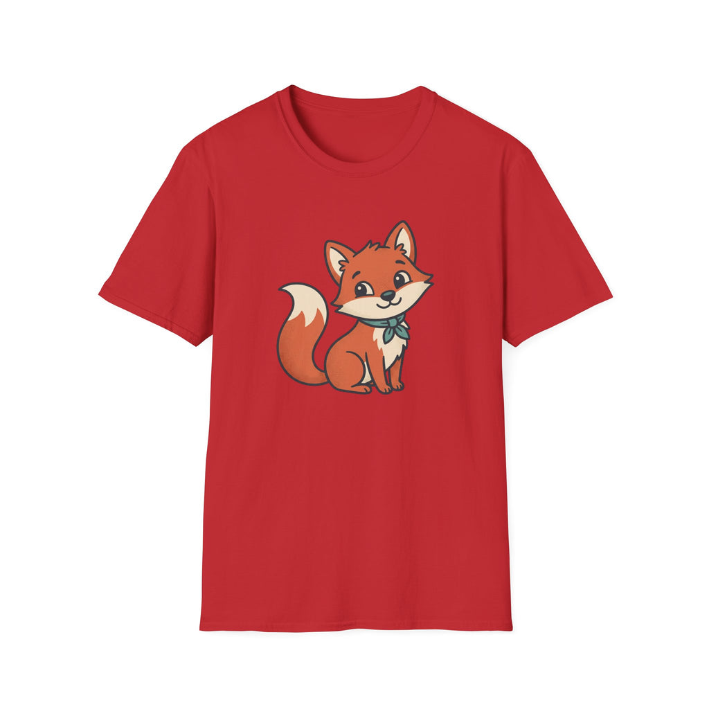 Fox Cartoon T‑Shirt — Cute Red Fox Graphic Tee for Kids & Adults