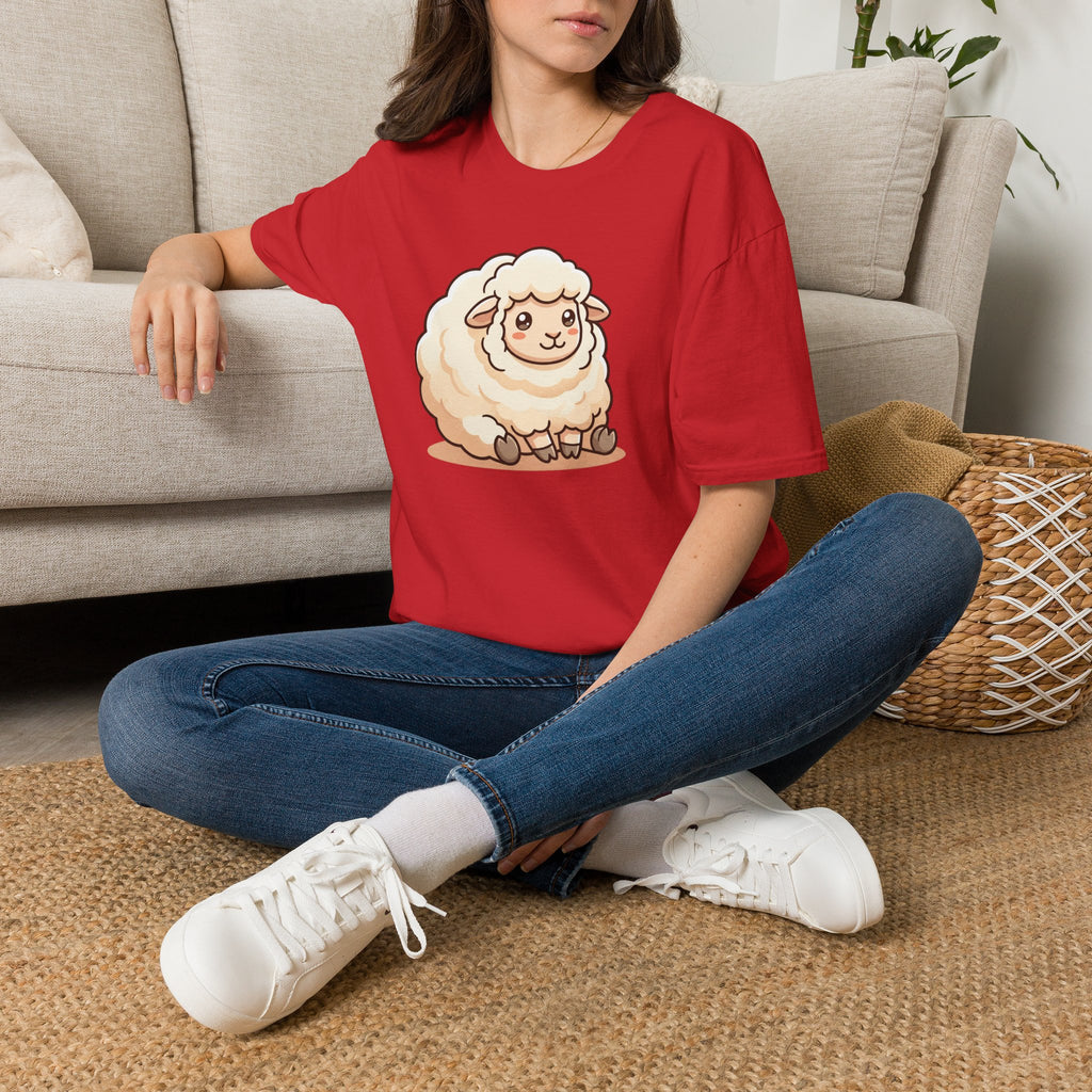 Cute Fluffy Sheep T-Shirt — Adorable Cartoon Lamb Tee