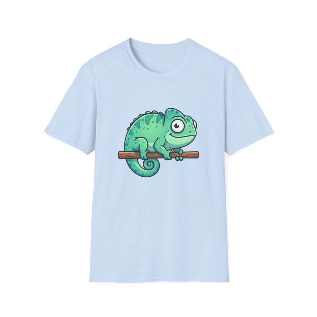 Charming Chameleon Tee — Cute Green Cartoon Lizard T-Shirt