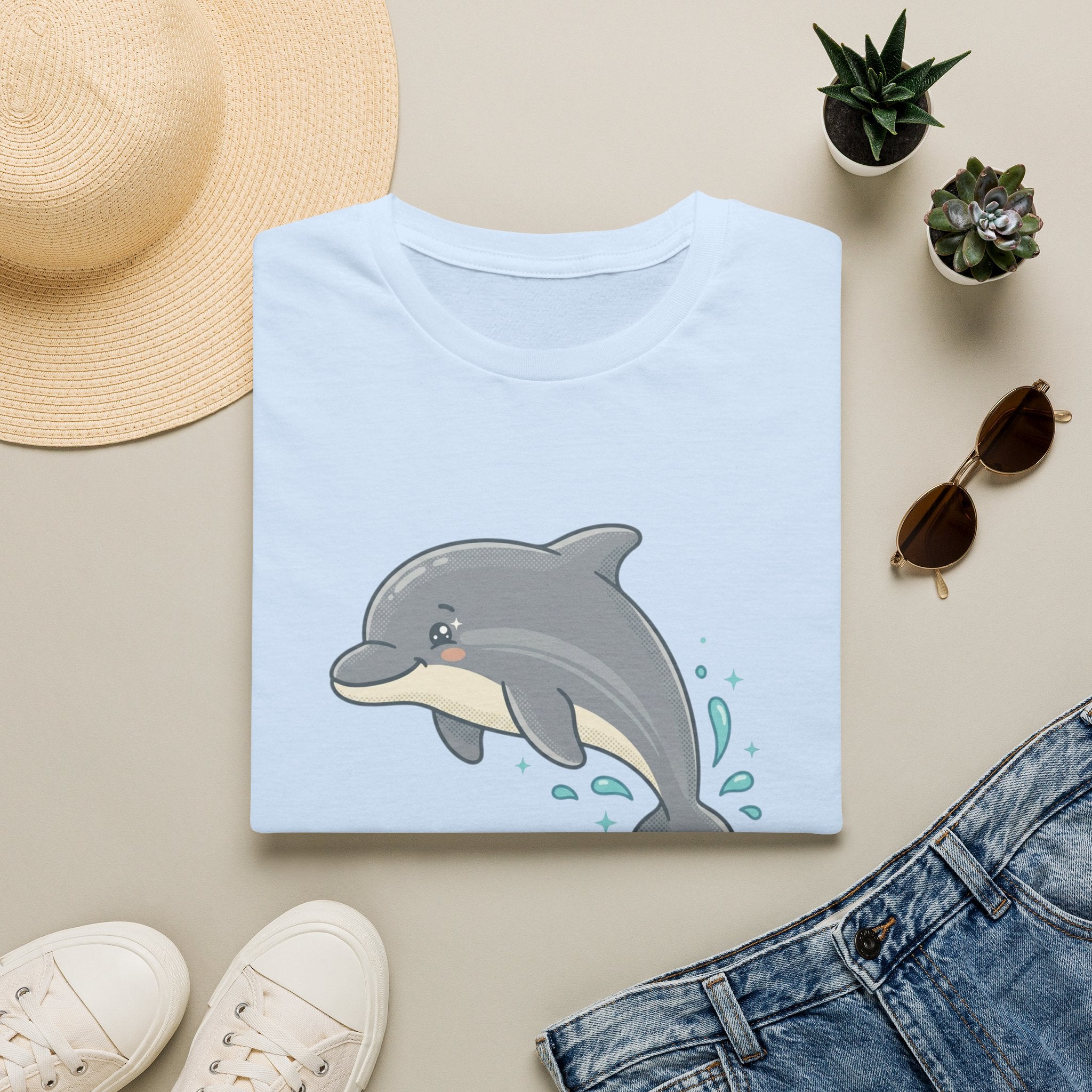 Dolphin Cute Graphic T-Shirt — Playful Jumping Dolphin Tee