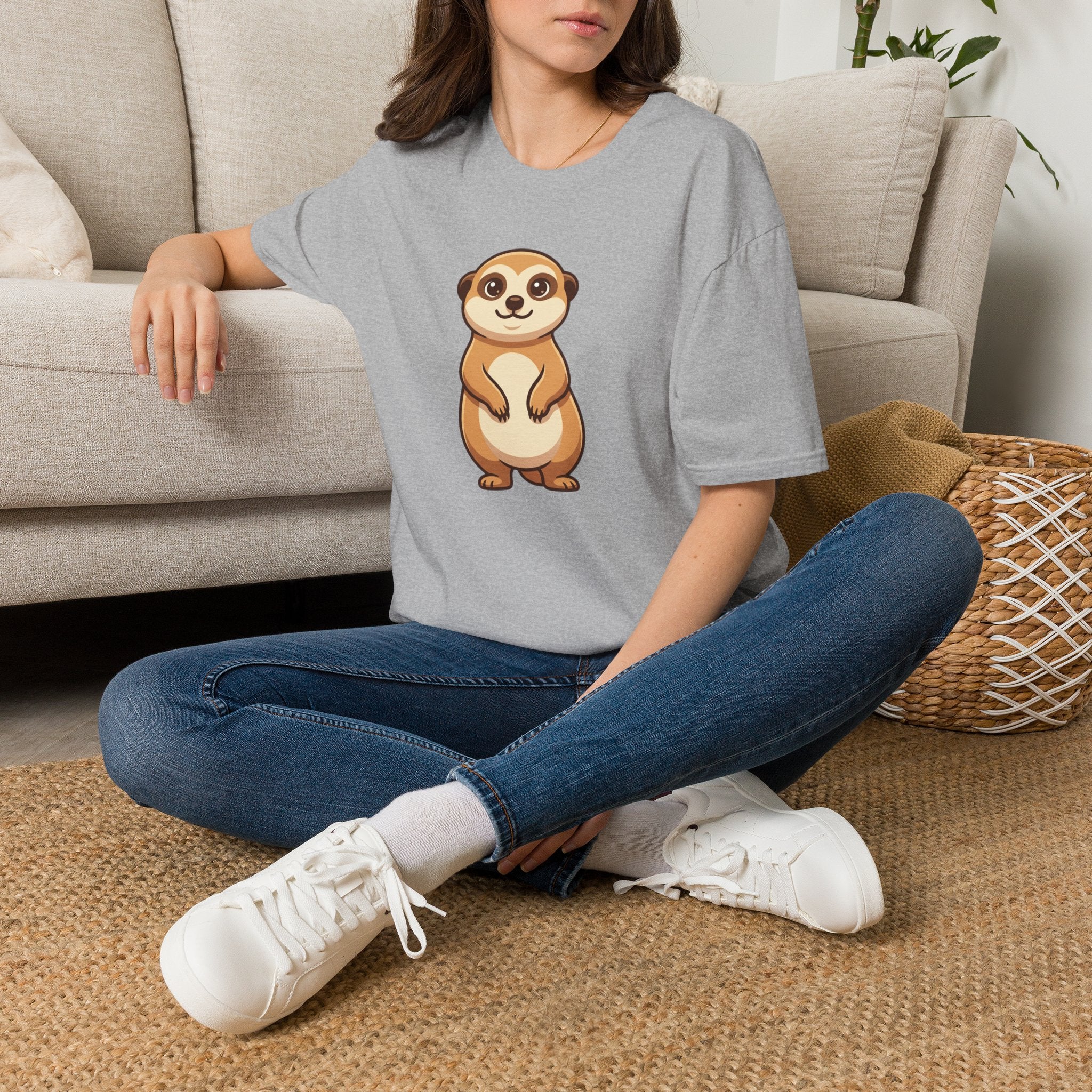 Meerkat Cute Cartoon T-Shirt — Adorable Wildlife Tee for Animal Lovers