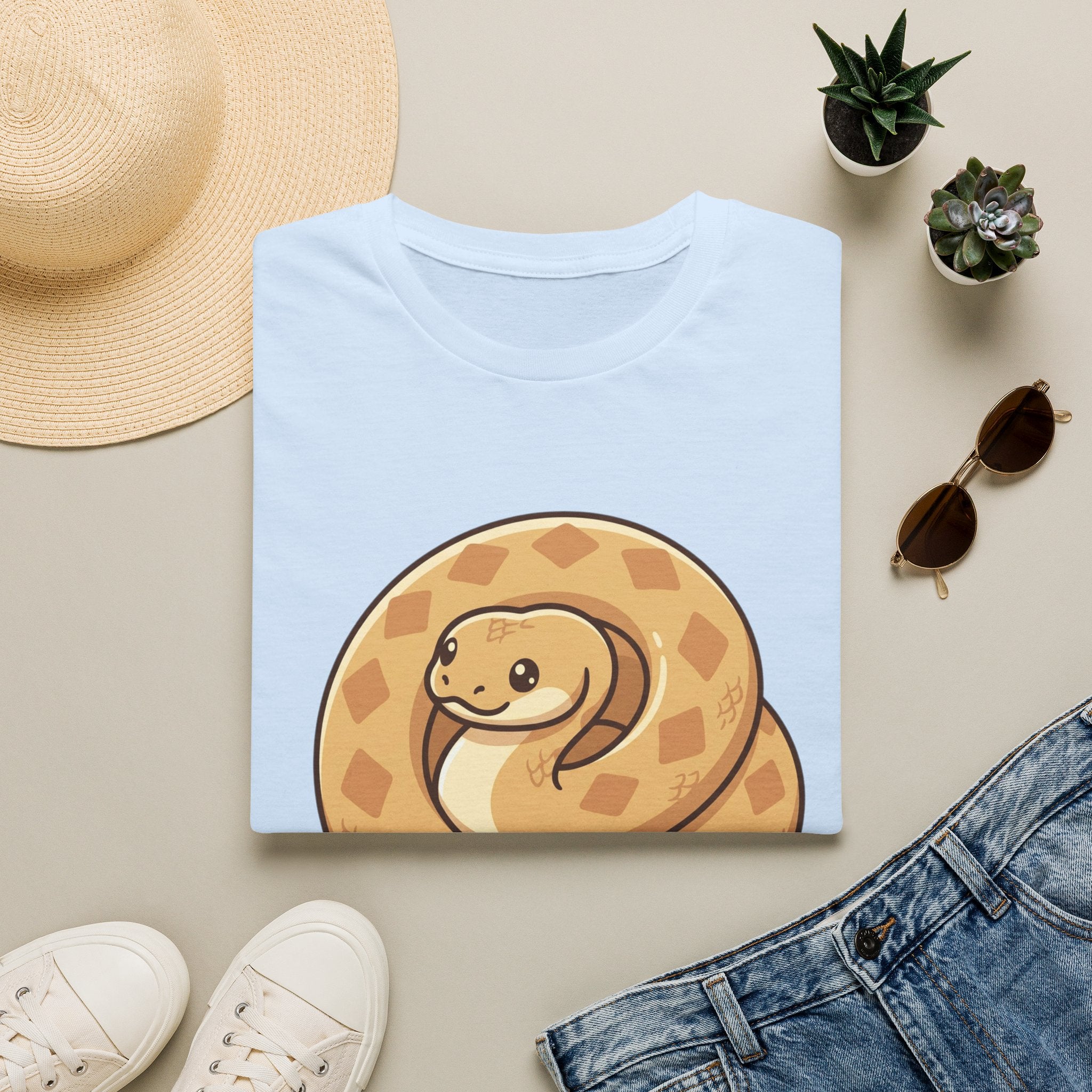 Cute Coiled Snake T-Shirt — Cartoon Gopher Snake Graphic Tee