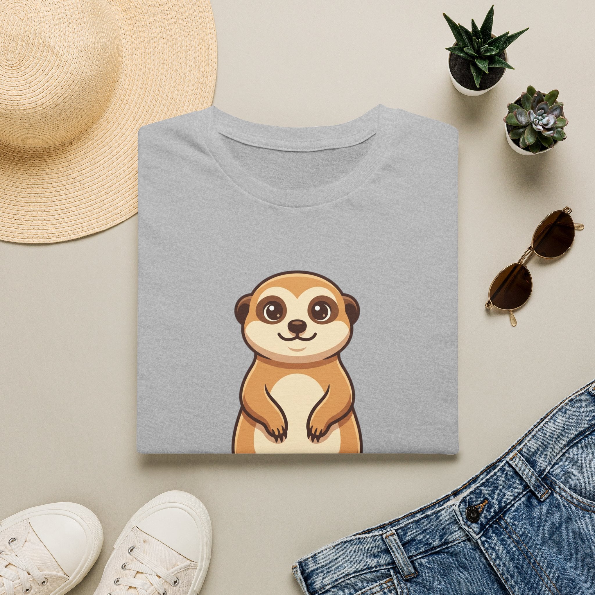 Meerkat Cute Cartoon T-Shirt — Adorable Wildlife Tee for Animal Lovers