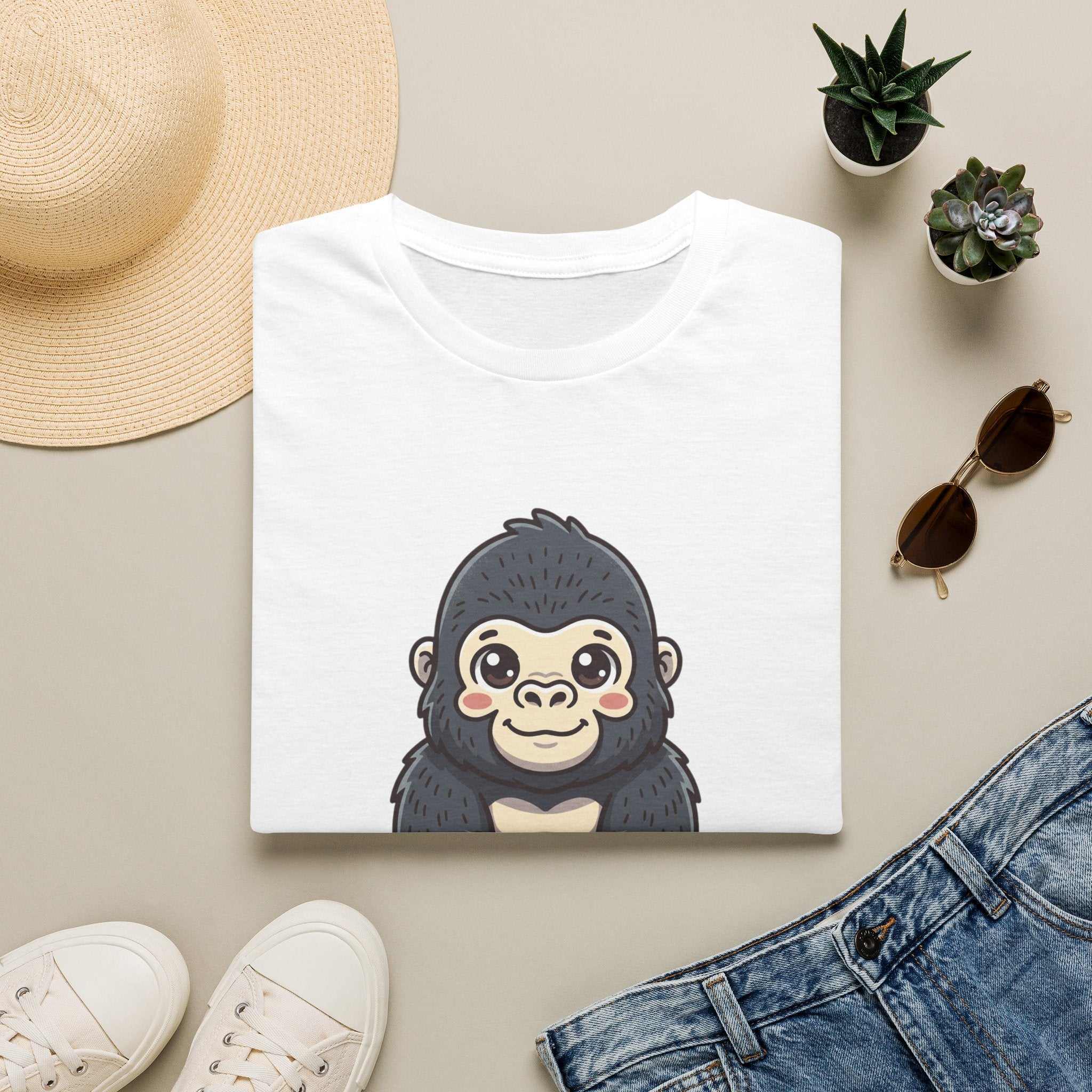 Cute Baby Gorilla T-Shirt — Adorable Cartoon Ape Tee for Animal Lovers