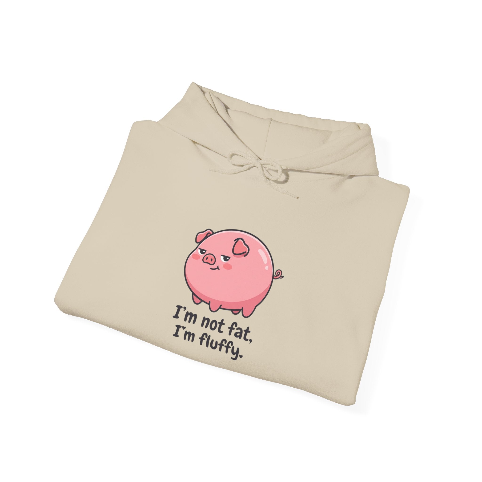 Fluffy Pig Hoodie - "I'm not fat, I'm fluffy" Cute Graphic Pullover