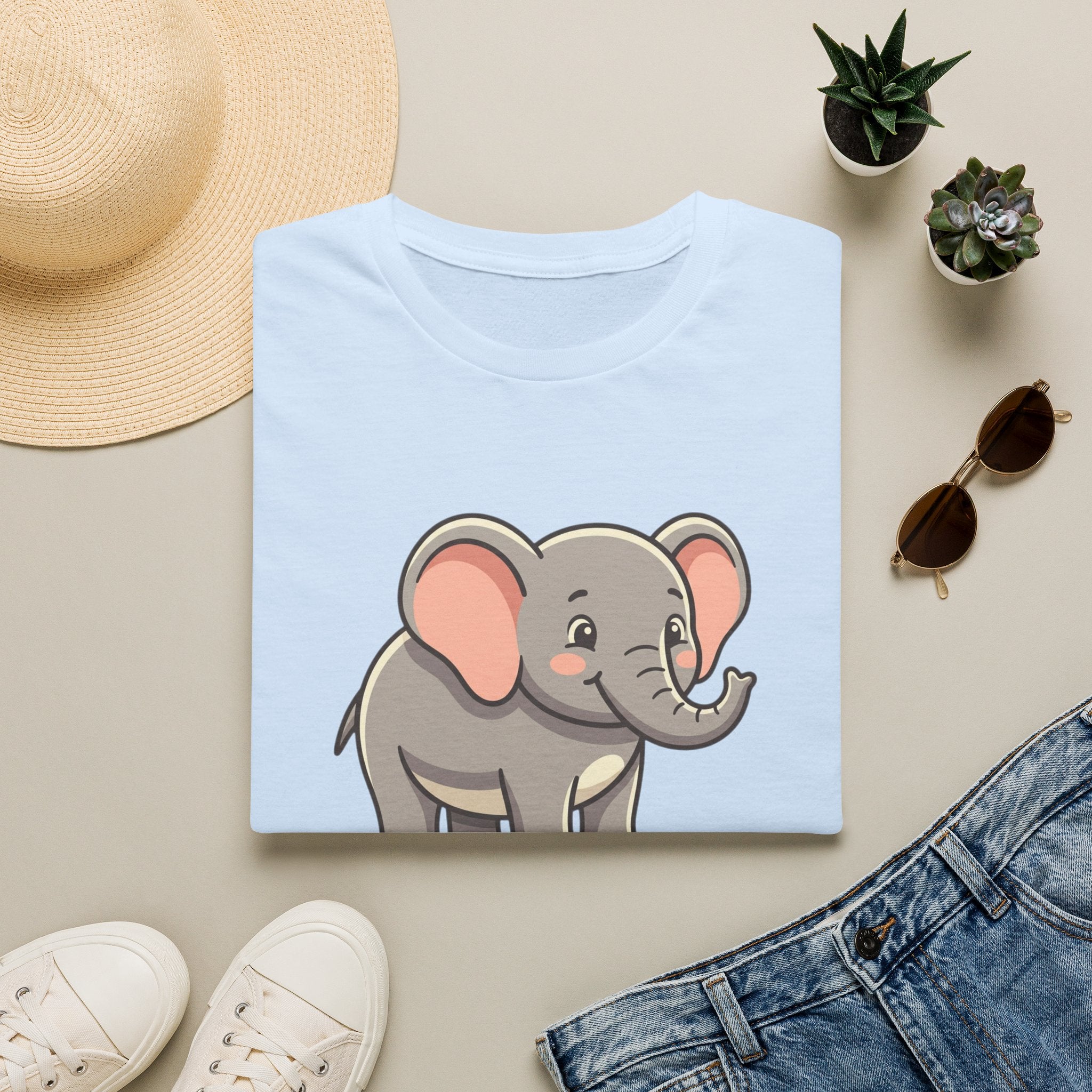 Cute Baby Elephant T-Shirt — Adorable Cartoon Graphic Tee for Kids & Animal Lovers