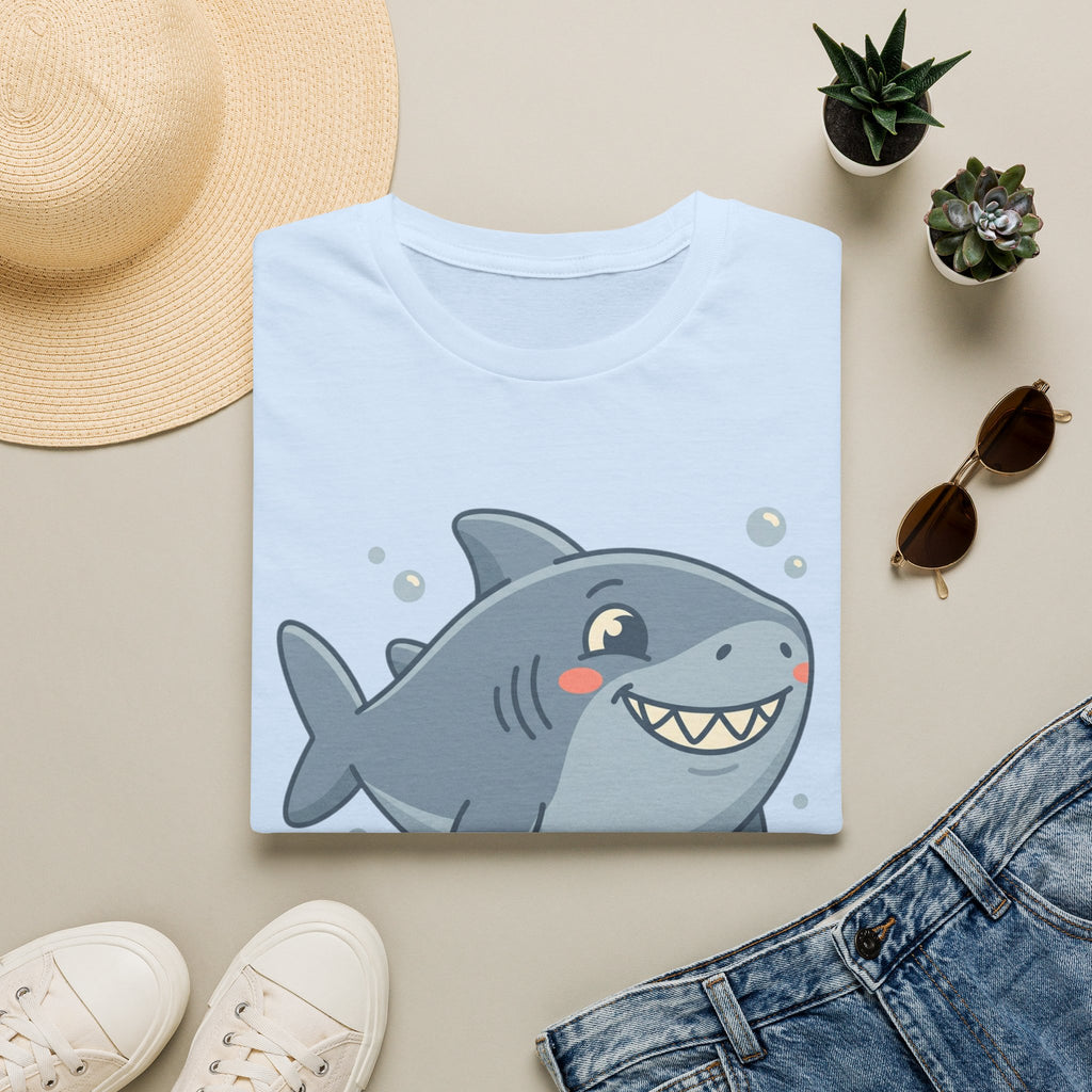 Cute Smiling Shark T-Shirt — Playful Cartoon Ocean Tee